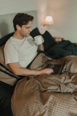 Down Town Σετ Σεντόνια Υπέρδιπλα 245x280 827 Pied De Poule Black