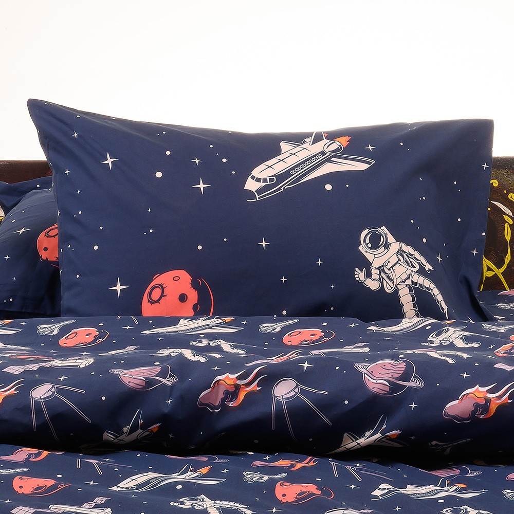 Melinen Home Σετ Μαξιλαροθηκεσ Planet Blue Kids Line 50X70