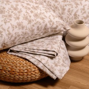 Melinen Home Σετ Κατωσεντονο Amy Beige (2 Τεμ.) Μονο (Λ) Και Μαξιλαροθηκη Ultra Line Mini 50X70cm