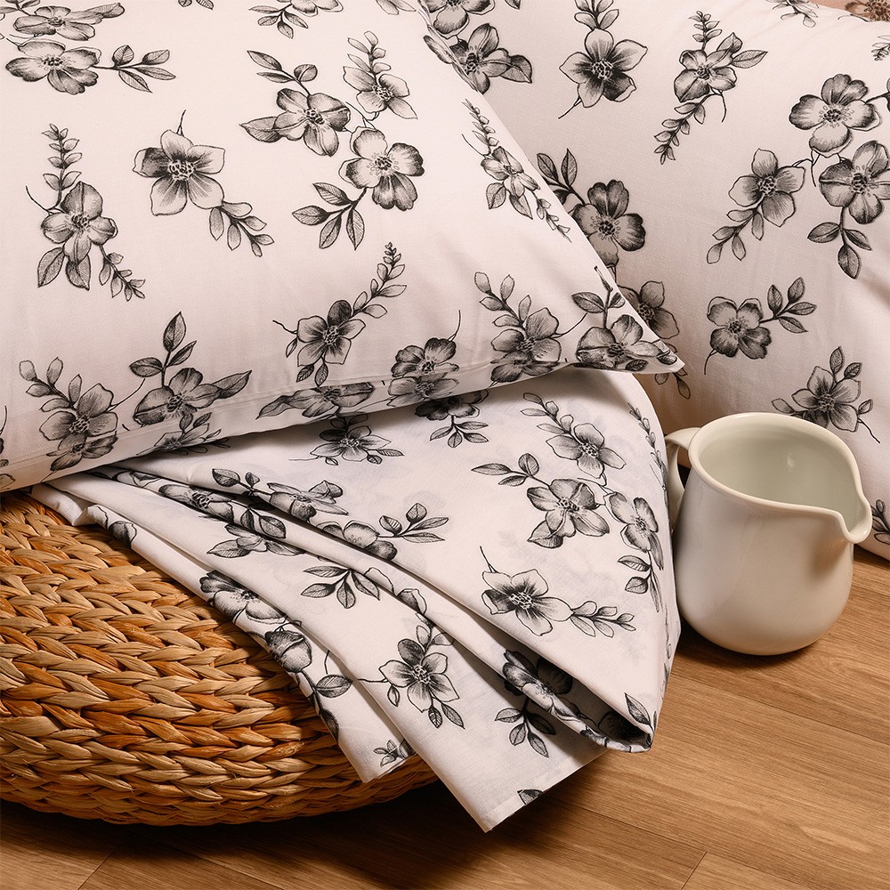 Melinen Home Σετ Κατωσεντονο Zane Grey (2 Τεμ.) Μονο (Λ) Και Μαξιλαροθηκη Ultra Line Mini 50X70cm