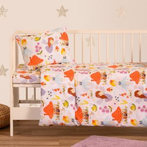 Melinen Home Σετ Σεντονια Κούνιας (Λ) Magic Peach Baby Line (120X170) 70Χ140+17cm