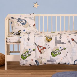 Melinen Home Σετ Σεντονια Φανελενια Κούνιας Music Ice (120X170) Winter Line Βαβυ 120Χ170