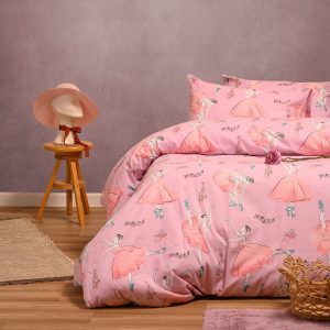 Melinen Home Παπλωματοθηκη Φανελενια Μονη Ballet Pink (165X245) Winter Line Kids 165Χ245