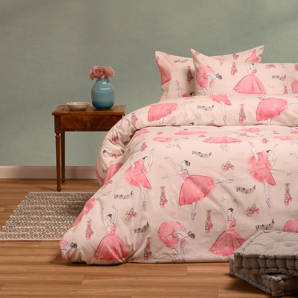 Melinen Home Παπλωματοθηκη Φανελενια Μονη Ballet Ecru (165X245) Winter Line Kids 165Χ245