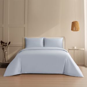 Melinen Home Σετ Παπλωματοθηκη (3 Τεμ.) Satin Υπερδιπλη Bella Silver (225X245) 50Χ70cm