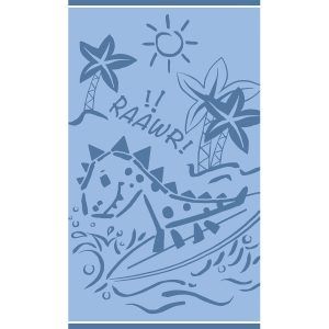 Melinen Home Παιδική Πετσετα Θαλάσσης Dinosaur Surfer Blue (70Χ120) 70Χ120