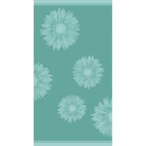 Melinen Home Πετσετα Θαλάσσης Flower Aqua (86Χ160) 86X160