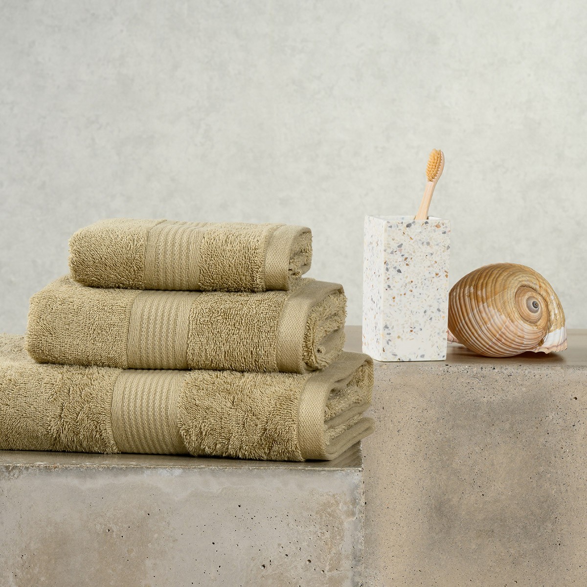 Melinen Home Πετσετεσ Σετ 3 Τεμαχιων Kenzo Olive 70Χ140