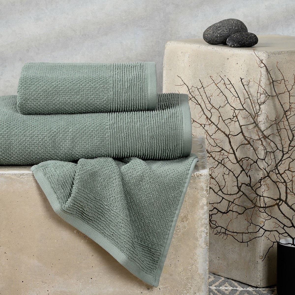 Melinen Home Πετσετεσ Σετ 3 Τεμαχιων Haus Dark Aqua 70Χ140