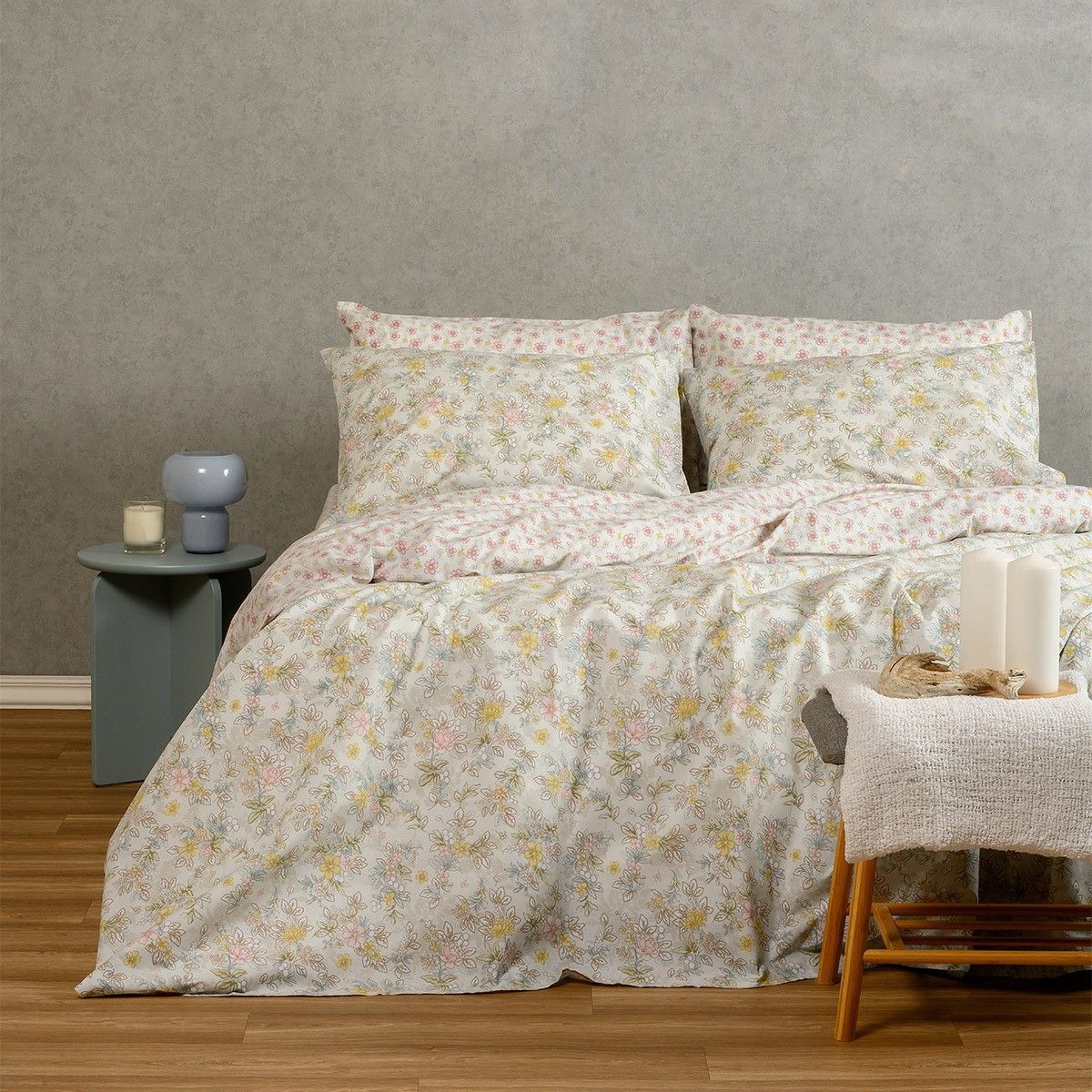 Melinen Home Παπλωματοθηκη Μονη Chloe Aqua Casual Line (165X245) 165Χ245