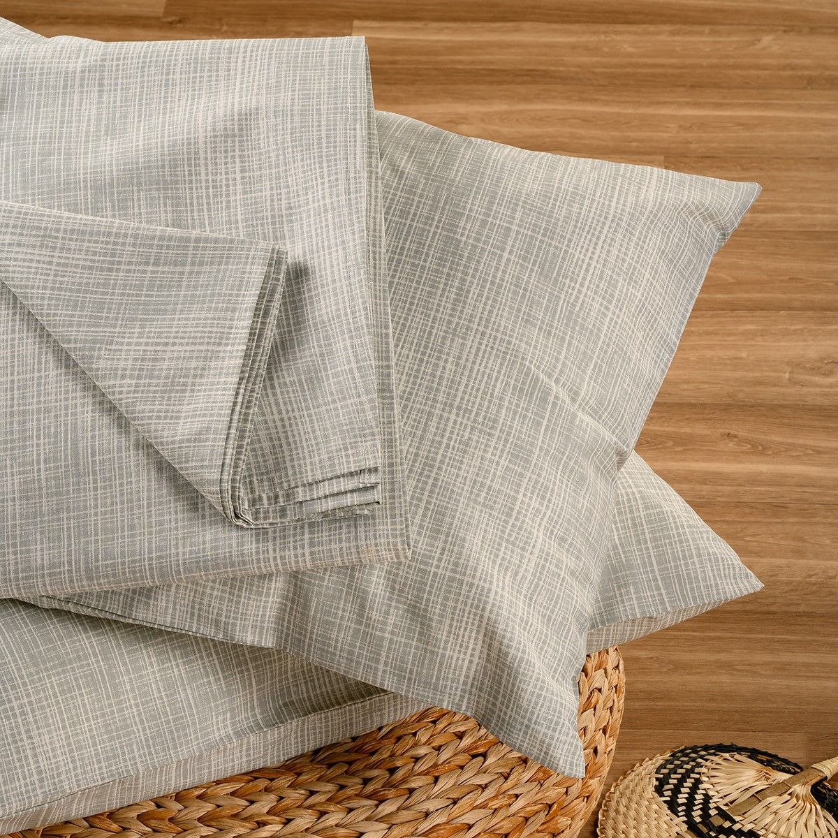 Melinen Home Σεντονι (Σετ 2 Τεμ.) 120Χ200+32 Mateo Grey Casual Line Mini 50X70cm