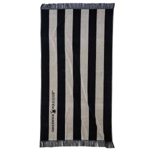 Greenwich Polo Club Πετσετα Θαλάσσης 90Χ170 3727 Μαύρο - Μπεζ