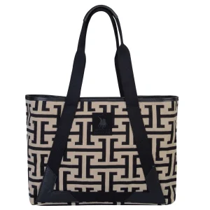 Greenwich Polo Club Τσαντα Θαλασσησ 35Χ42Χ12 3840 Μαυρο - Μπεζ Μαυρο - Μπεζ