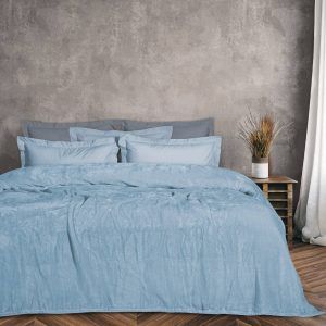 Das Home Κουβερτα Velour Fleece Moνή 1344 Γαλάζιο Γαλάζιο
