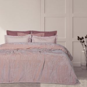 Das Home Κουβερτα Velour Fleece Μονή 1346 Ροζ Ροζ