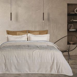 Das Home Κουβερτα Velour Υπερδιπλη 1351 Μπεζ Μπεζ