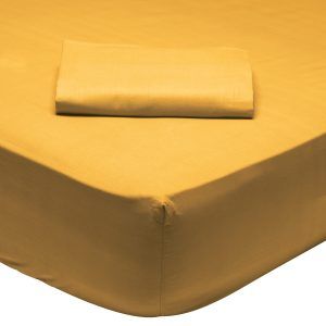Das Home Σεντονι Υπερδιπλο 160x200+35 Με Λαστιχο Mustard 1019