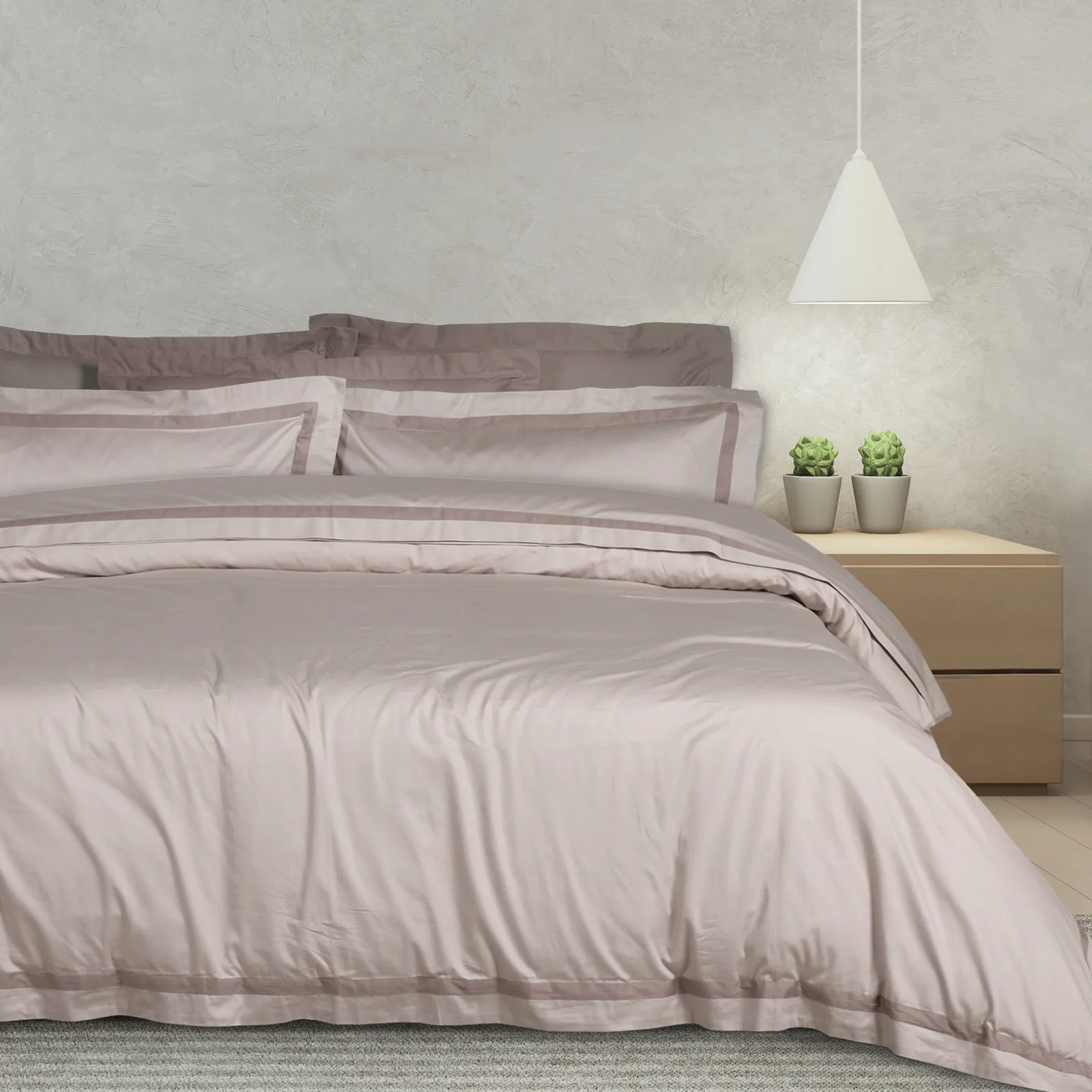 Das Home Σεντόνια Σετ Executive King Size 250x270 1700 Taupe