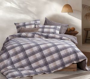 Nef-Nef Homeware Σεντόνι Φανέλα Charlie Σετ Mono 160x260 GREY Βαμβάκι