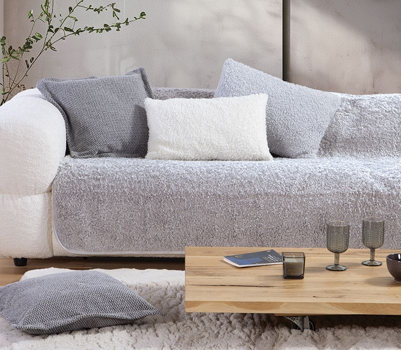 Nef-Nef Homeware Ριχτάρι Vanjel Τριθέσιο 150x300 SILVER Πολυεστέρας