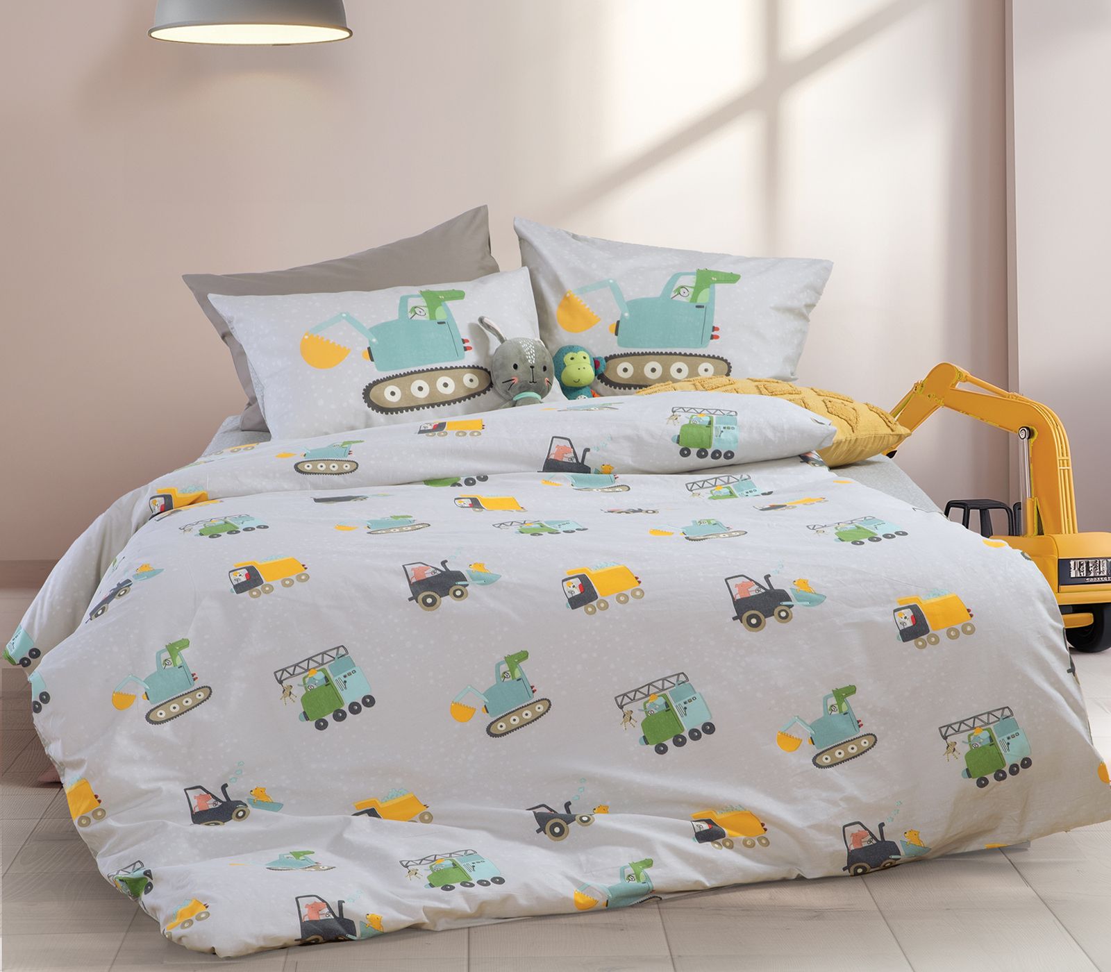 ΠΑΙΔΙΚΑ ΣΕΤ ΣΕΝΤΟΝΙΑ ΜΟΝΑ FUN AT WORK 170X260 NEF-NEF HOMEWARE GREY