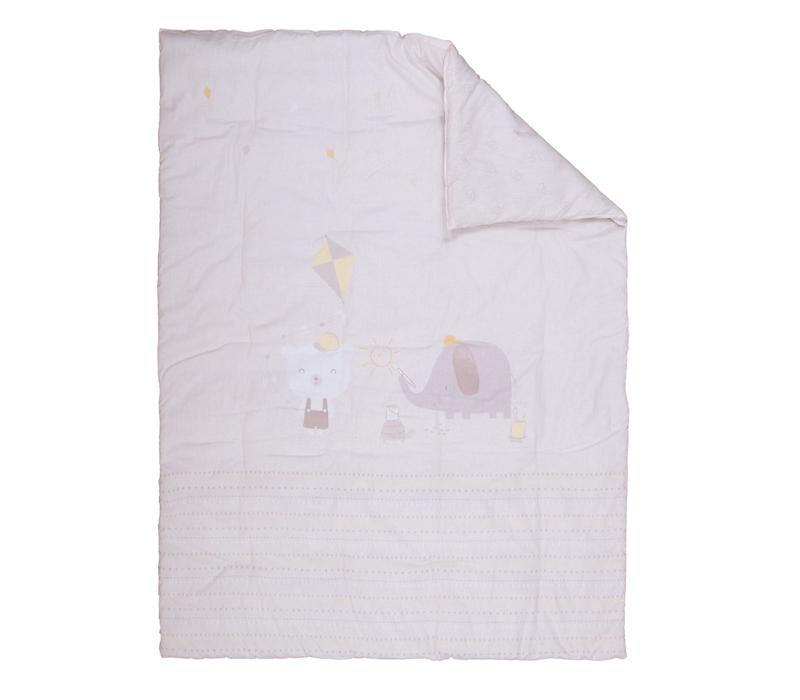 Nef-Nef Homeware ΚΟΥΒΡ-ΛΙ ΒΑΜΒ-ΠΟΛ HAPPY DAYS 110X140 GREIGE