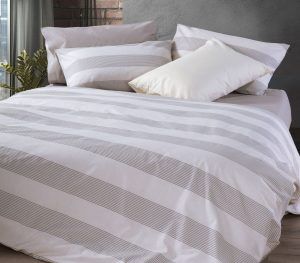 Nef-Nef Homeware ΣΕΝΤΟΝΙ ΒΑΜΒ.CASUAL STRIPE ΣΕΤ ΜΟΝΟ ECRU