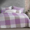Nef-Nef Homeware Σεντόνι Casual Check Σετ King Size Με Λάστιχο 270x270 Mauve