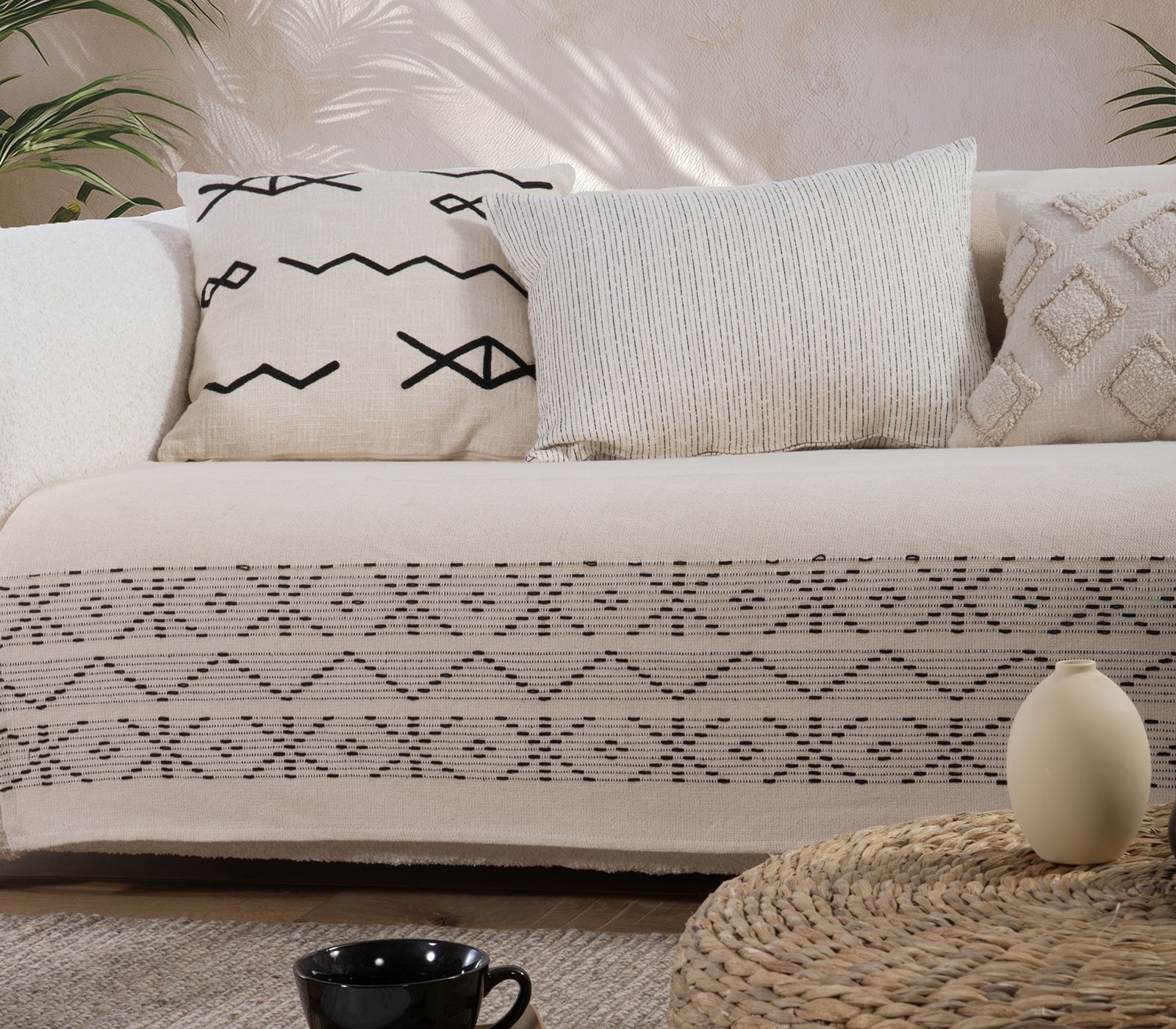 ΡΙΧΤΑΡΙ ΔΙΘΕΣΙΟΥ ΚΑΝΑΠΕ CREATE 180Χ250 NEF-NEF HOMEWARE ECRU