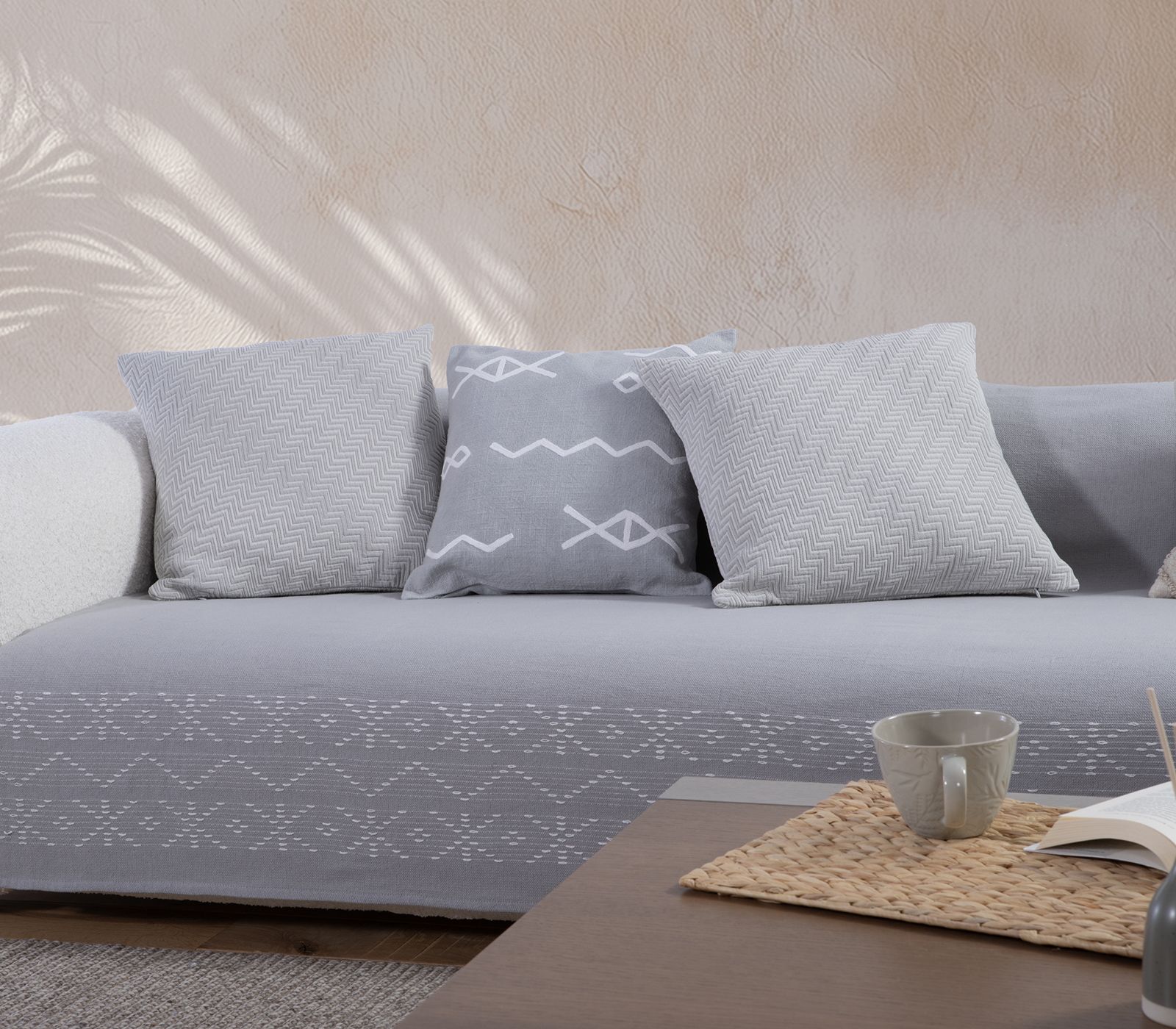 ΡΙΧΤΑΡΙ ΤΕΤΡΑΘΕΣΙΟΥ ΚΑΝΑΠΕ CREATE 180Χ350 NEF-NEF HOMEWARE GREY