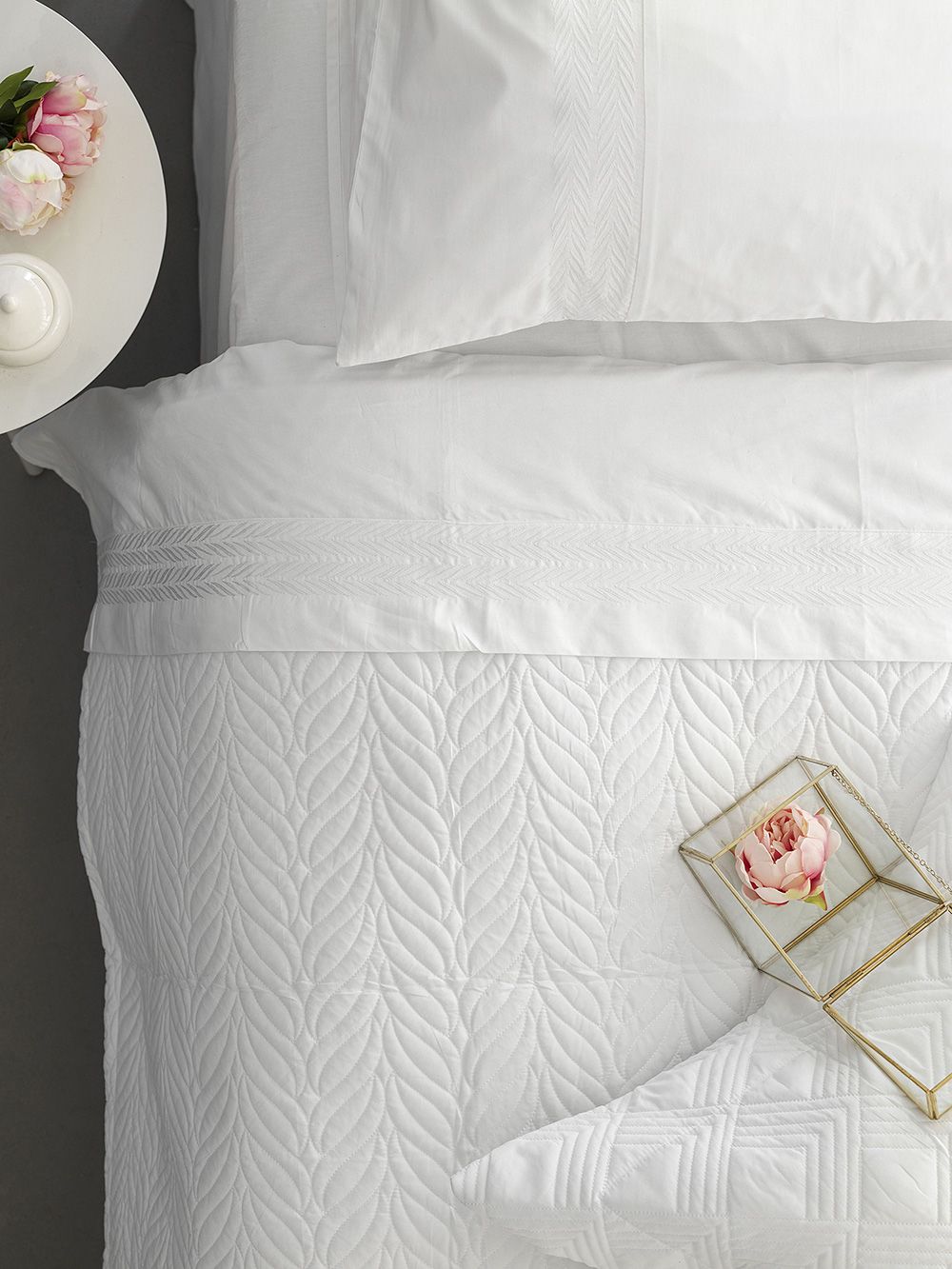 Palamaiki Σετ Κουβερλί & Σεντόνια Wedding Collection 240x260 WEL010 WHITE