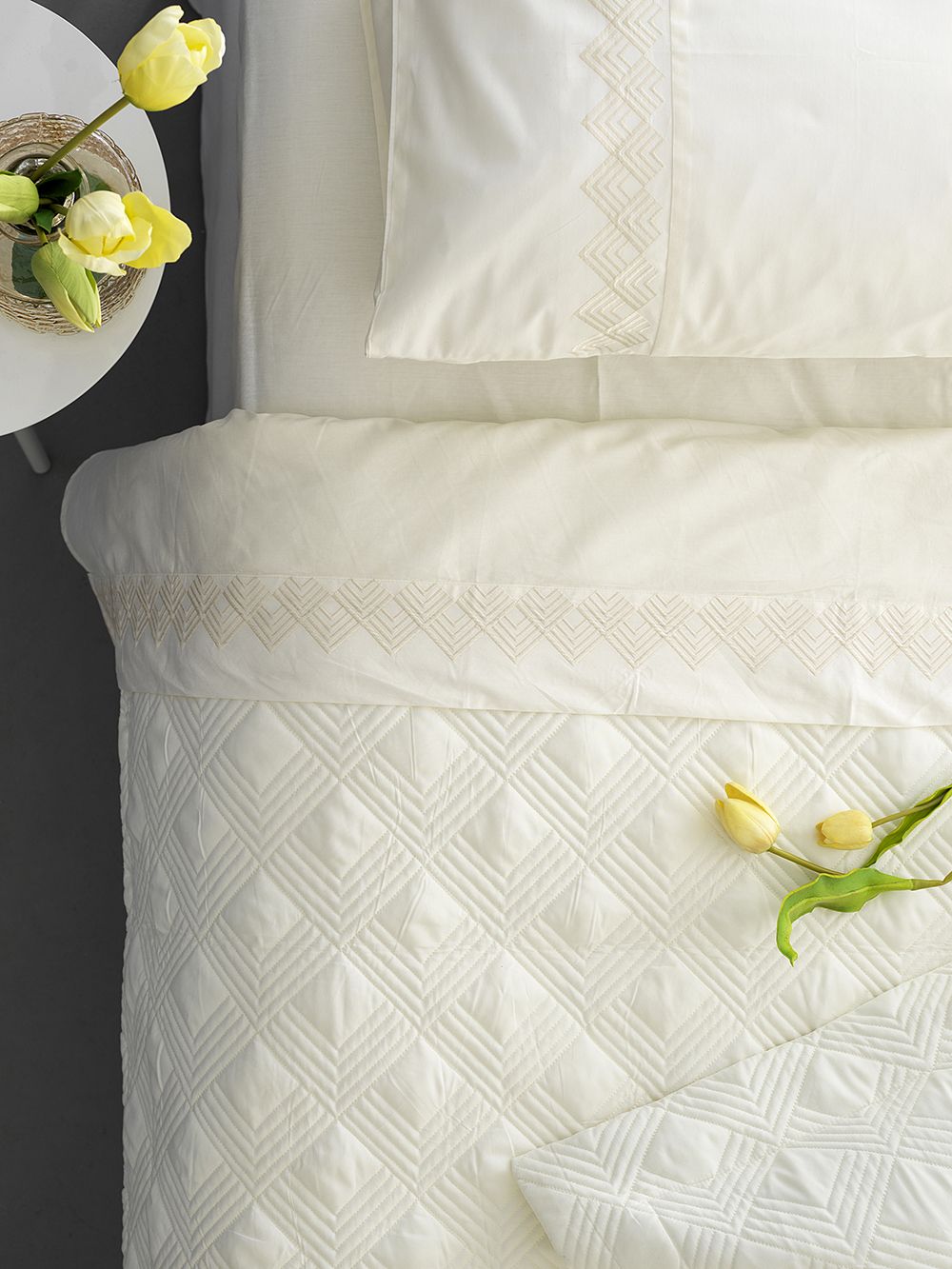 Palamaiki Σετ Κουβερλί & Σεντόνια Wedding Collection 240x260 WEL011 IVORY