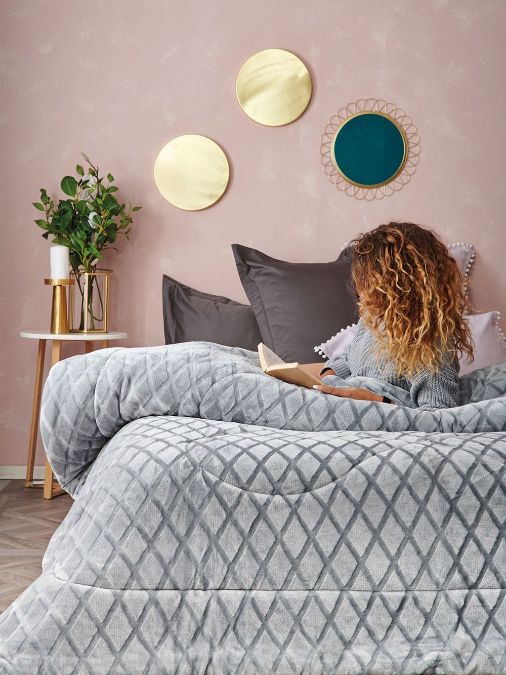 Palamaiki Κουβερτοπάπλωμα King Size 240x260 NADINE FOG