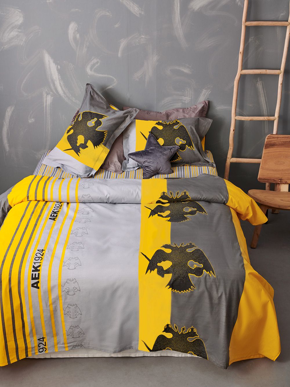 Palamaiki Σετ Υπέρδιπλα Σεντόνια Aek 1924 240x260 AEK5 Με Λάστιχο