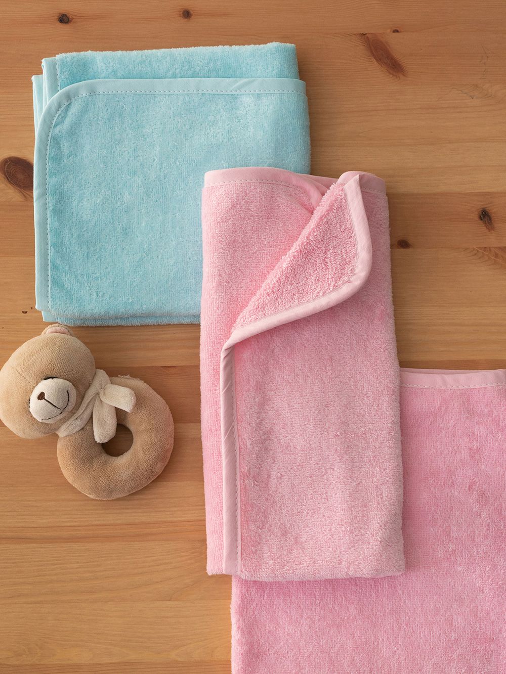 Palamaiki Σετ 2 Πετσετες Βρεφικες Baby Bath 40x60 ROBIN PINK