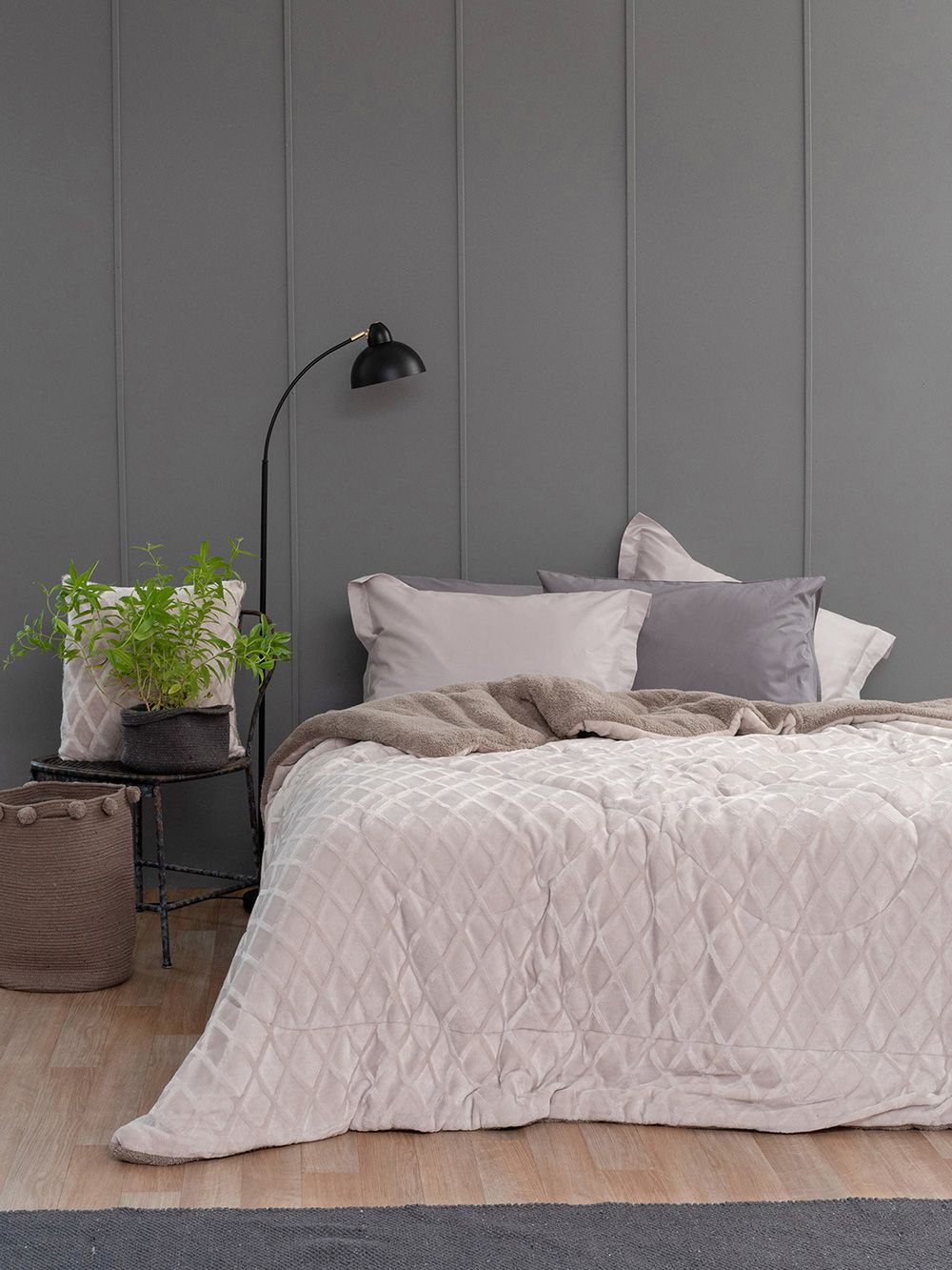 Palamaiki Κουβερτοπαπλωμα King Size 240x260 NADINE SILVER