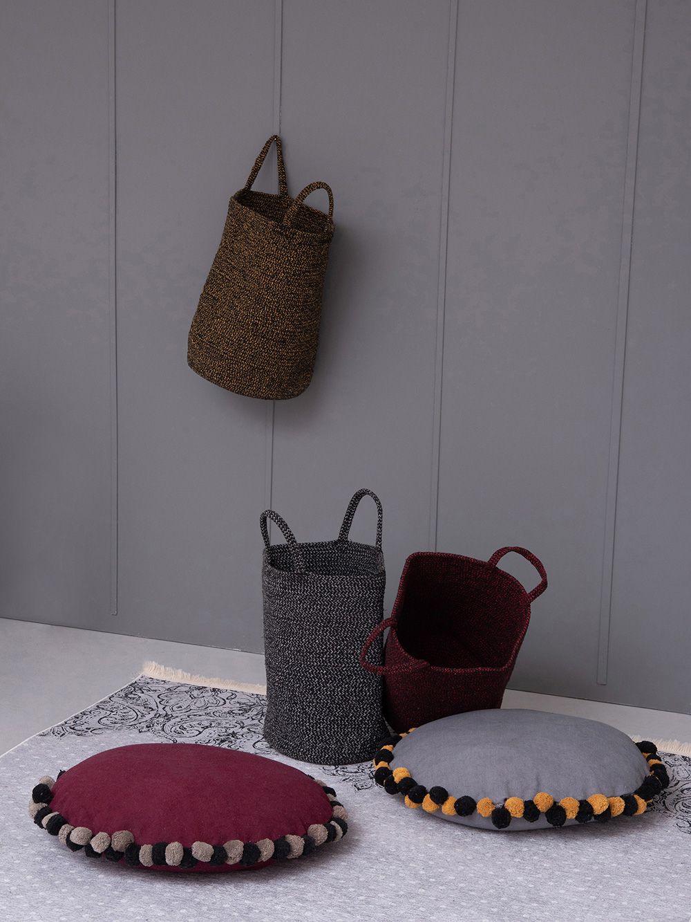 Palamaiki Διακοσμητικο Καλάθι Με Χερουλια Home Décor 30x45 RAN GREY - Image 2