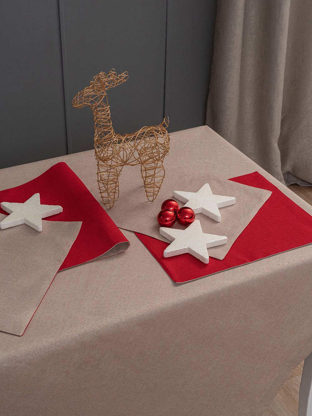 Palamaiki Σετ Σουπλα Christmas Collection 35x45 CD01 BEIGE - Image 2