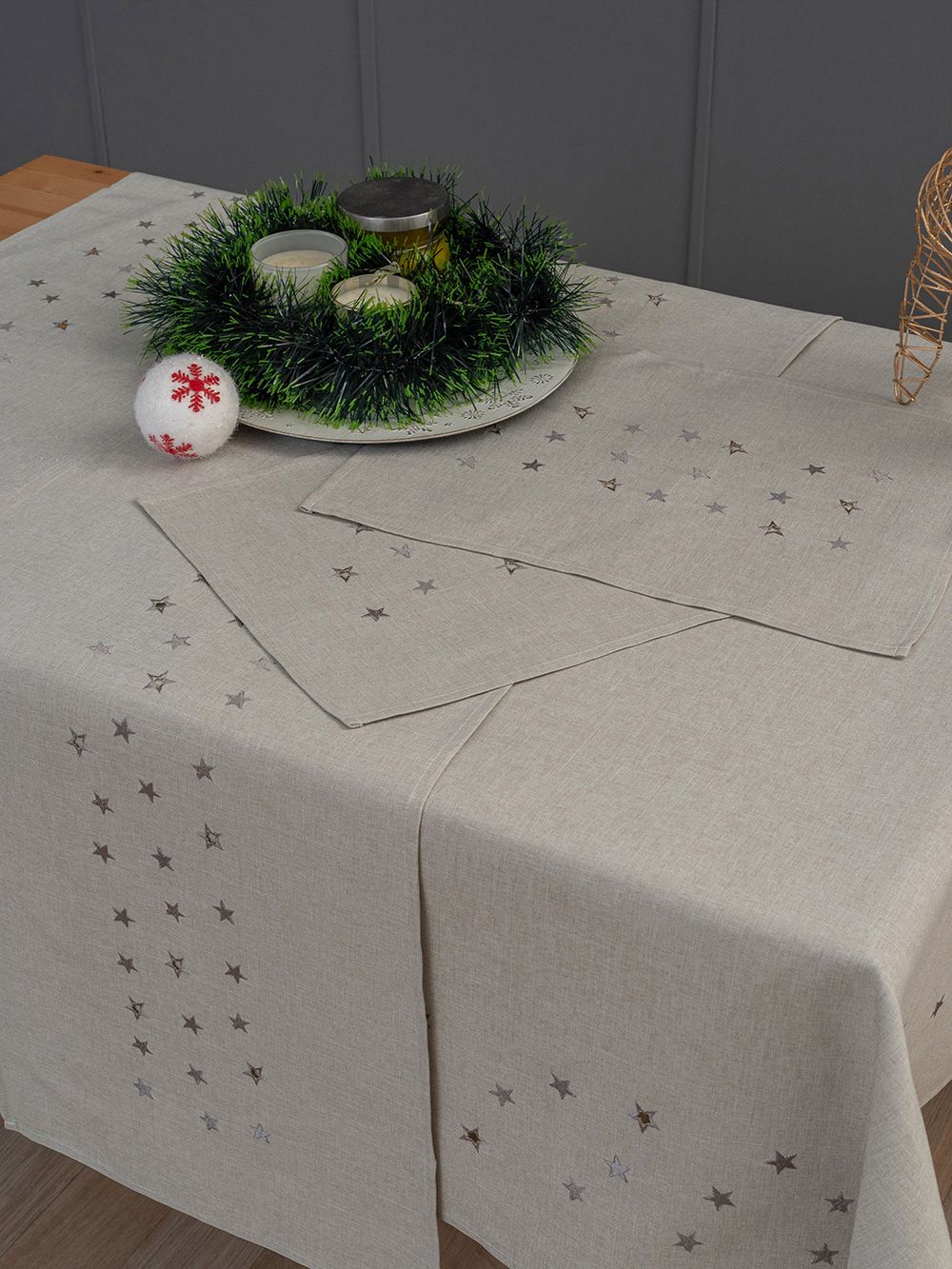 Palamaiki Τραπεζοκαρέ Christmas Collection 85x85 CD02 GREY - Image 2