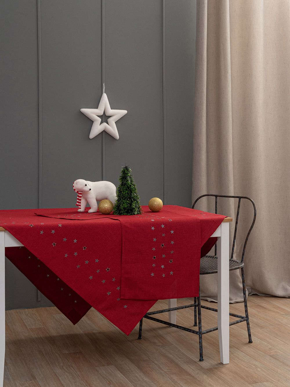 Palamaiki Τραπεζομαντηλο Christmas Collection 140x140 CD02 RED
