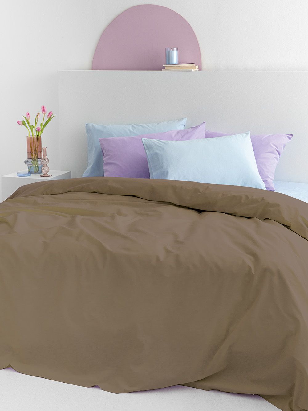Palamaiki Σεντόνι Υπέρδιπλο Mix & Match ETOILE TAUPE Χωρίς Λάστιχο