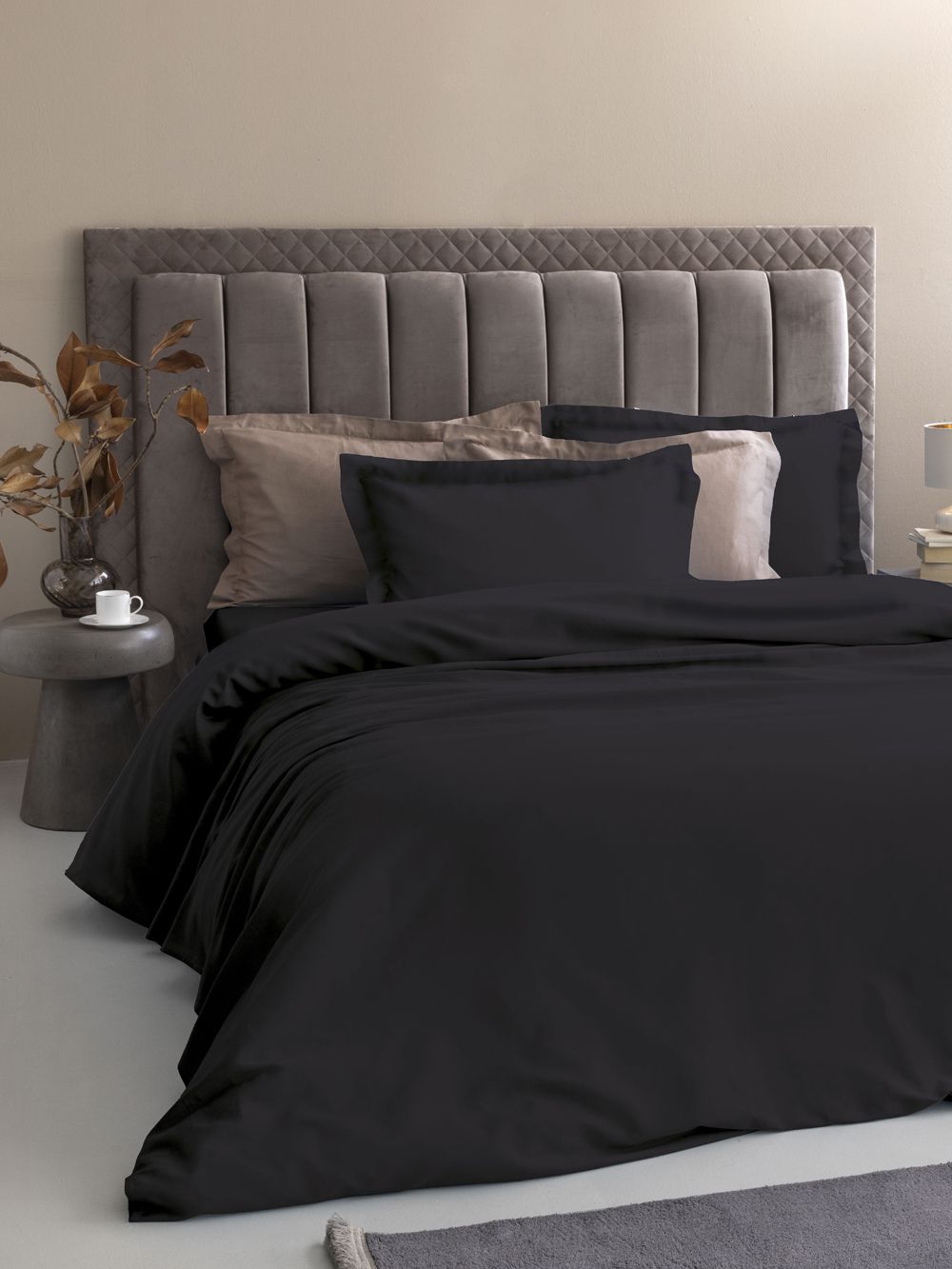 Palamaiki Σετ King Size Σεντόνια 285x270 Posh Sateen BLACK