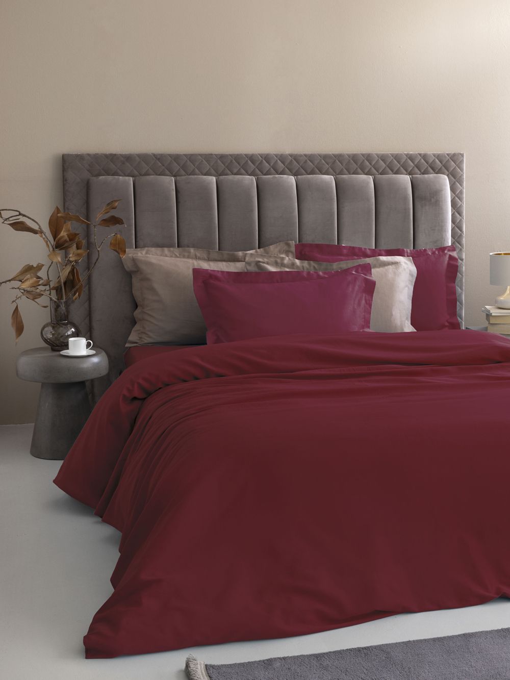 Palamaiki Ζεύγος Μαξιλαροθήκες Oxford 52x75 Posh Sateen BORDO - Image 2