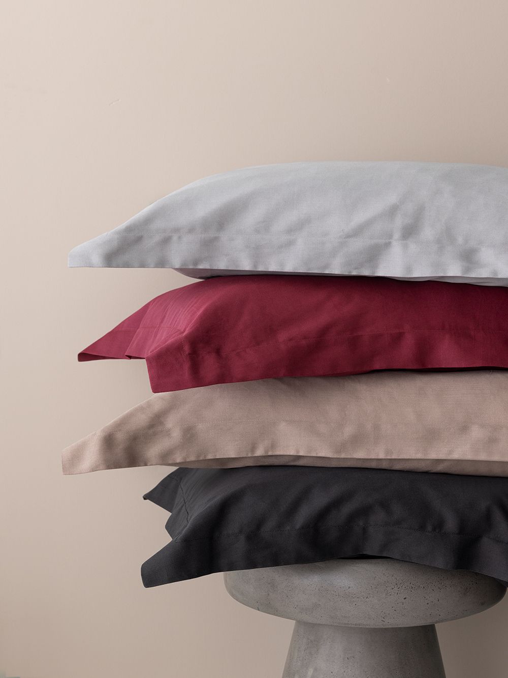 Palamaiki Ζεύγος Μαξιλαροθήκες Oxford 52x75 Posh Sateen BORDO