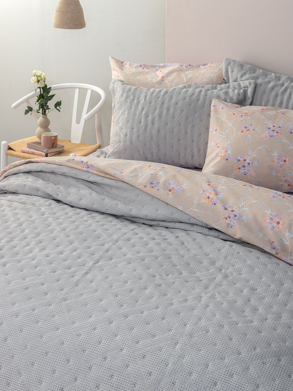Palamaiki Ζεύγος μαξιλαροθήκες 50x70 Oxford ALISON GREY - Image 2