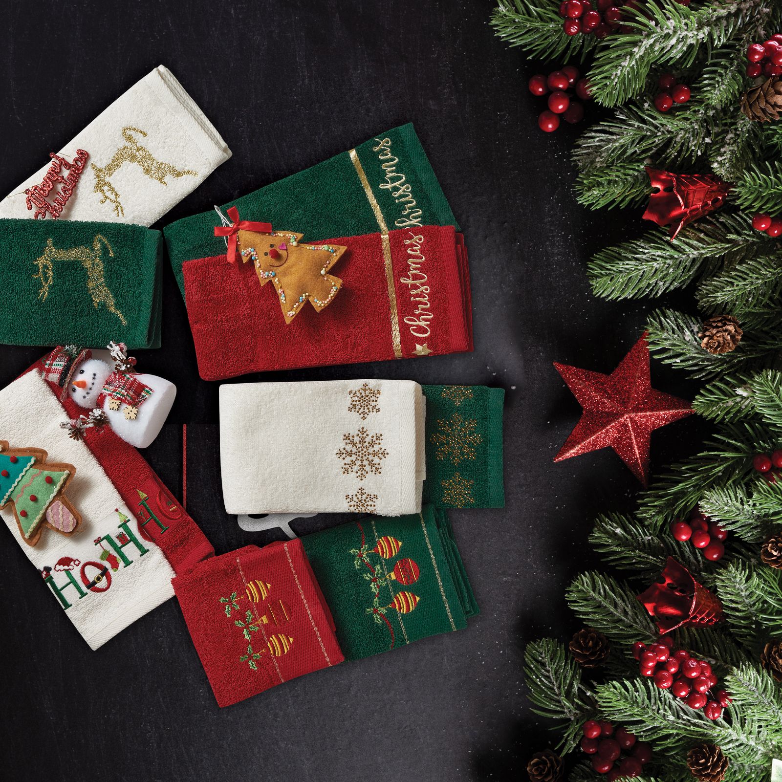 Das Home Christmas Ποτηροπανα Σετ 2Τμχ 40X60 0706 Ιβουαρ - Κοκκινο Ιβουαρ - Κοκκινο - Image 2