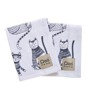 Das Home Σετ Ποτηροπανα 2 Τμχ 40Χ60 0735 Grey - White Grey - White