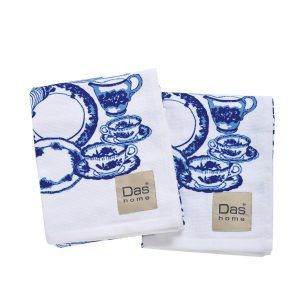 Das Home Σετ Ποτηροπανα 2 Τμχ 40Χ60 0738 Blue - White Blue - White