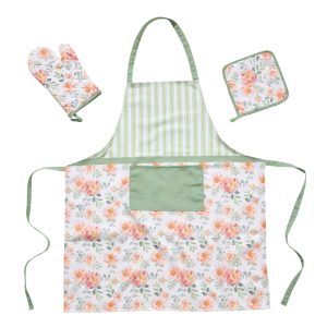 Das Home Σετ Κουζινασ 3Τμχ 0720 Λευκο - Πρασινο - Σομον Λευκο - Πρασινο - Σομον