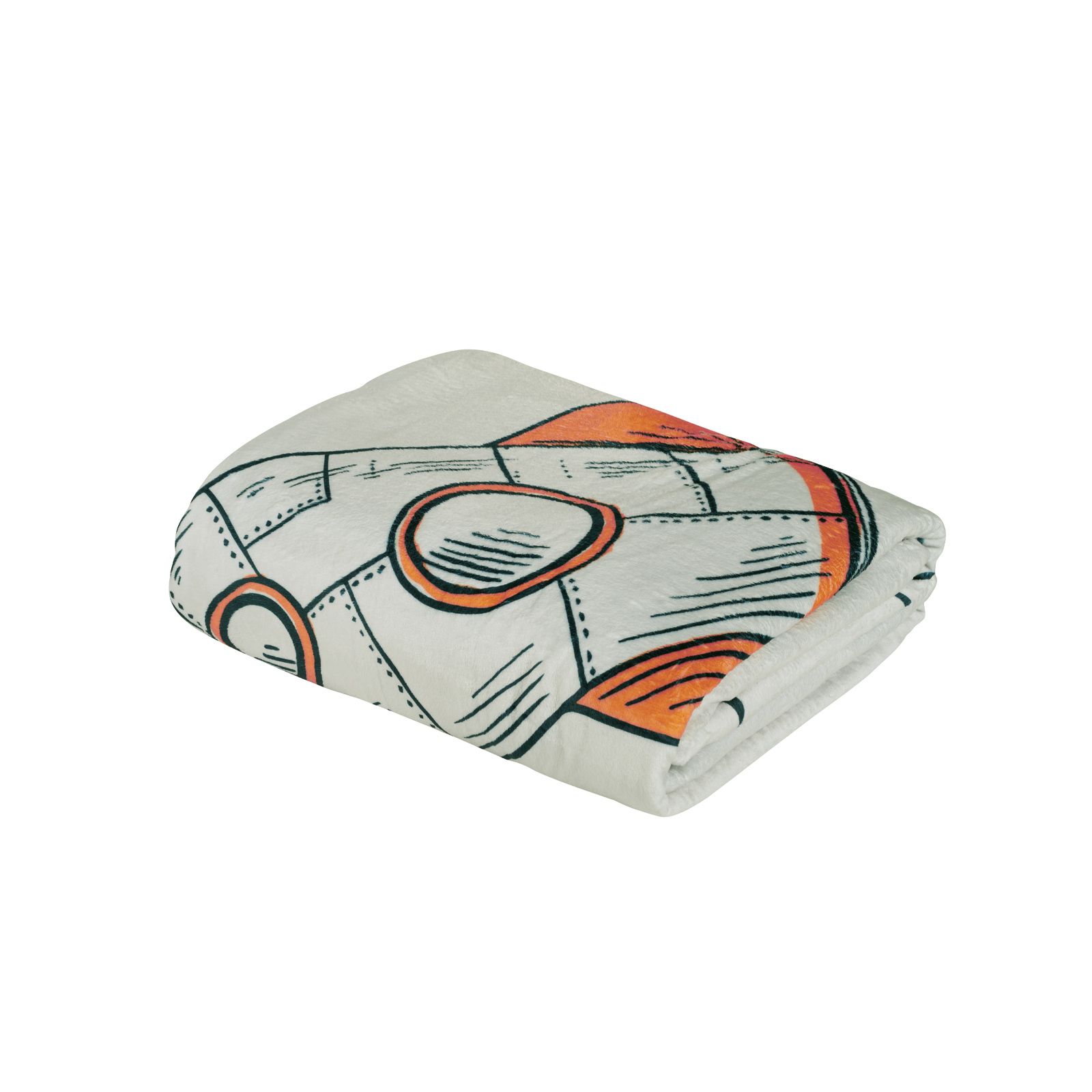 Das Baby Κουβερτα Fleece 80X110 Baby Fun 4912 Blue - Grey - Orange Blue - Grey - Orange